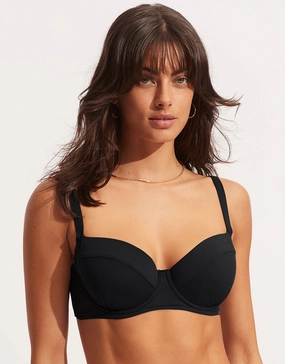 Collective DD Cup Underwire Bikini Top - Black stylish swimwear tops, womens beach tops