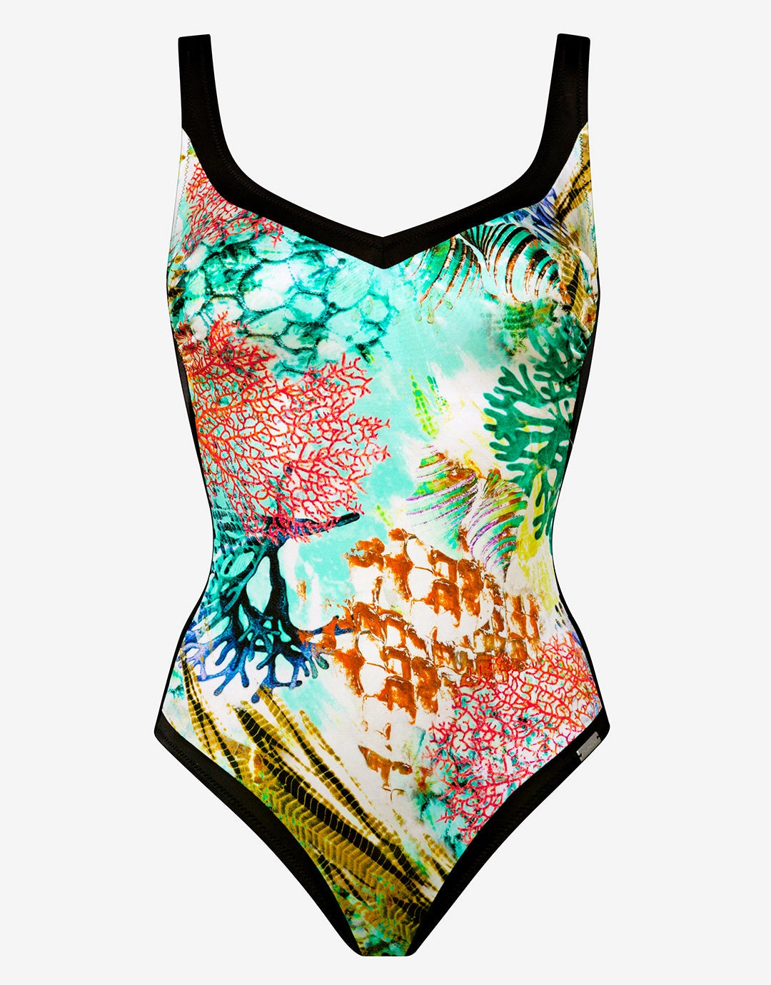 Coral Paradise Moulded Swimsuit - White Reef padded swimwear for women, padded bikini tops