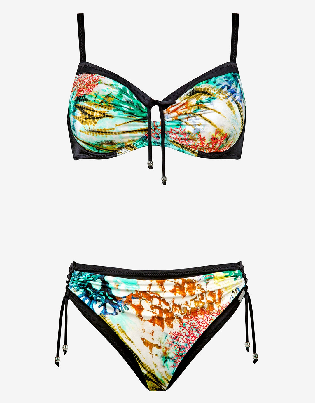 Coral Paradise Underwired Bikini Set - White Reef full coverage swim tops, cute bikini tops