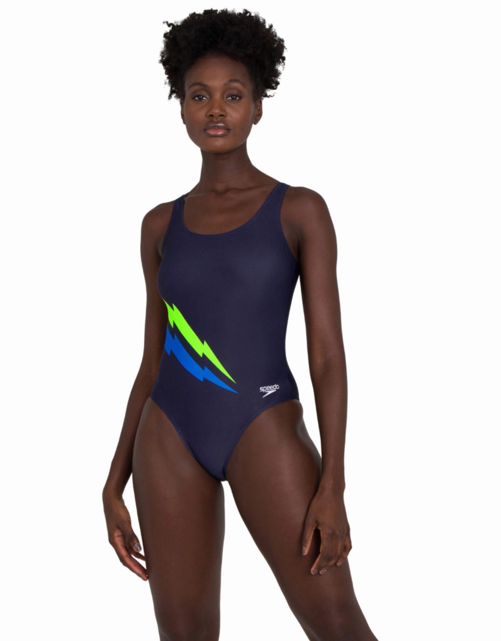 Core Placement U-Back Swimsuit - Navy/Blue/Yellow speedo mens swimwear, speedo training swimsuits