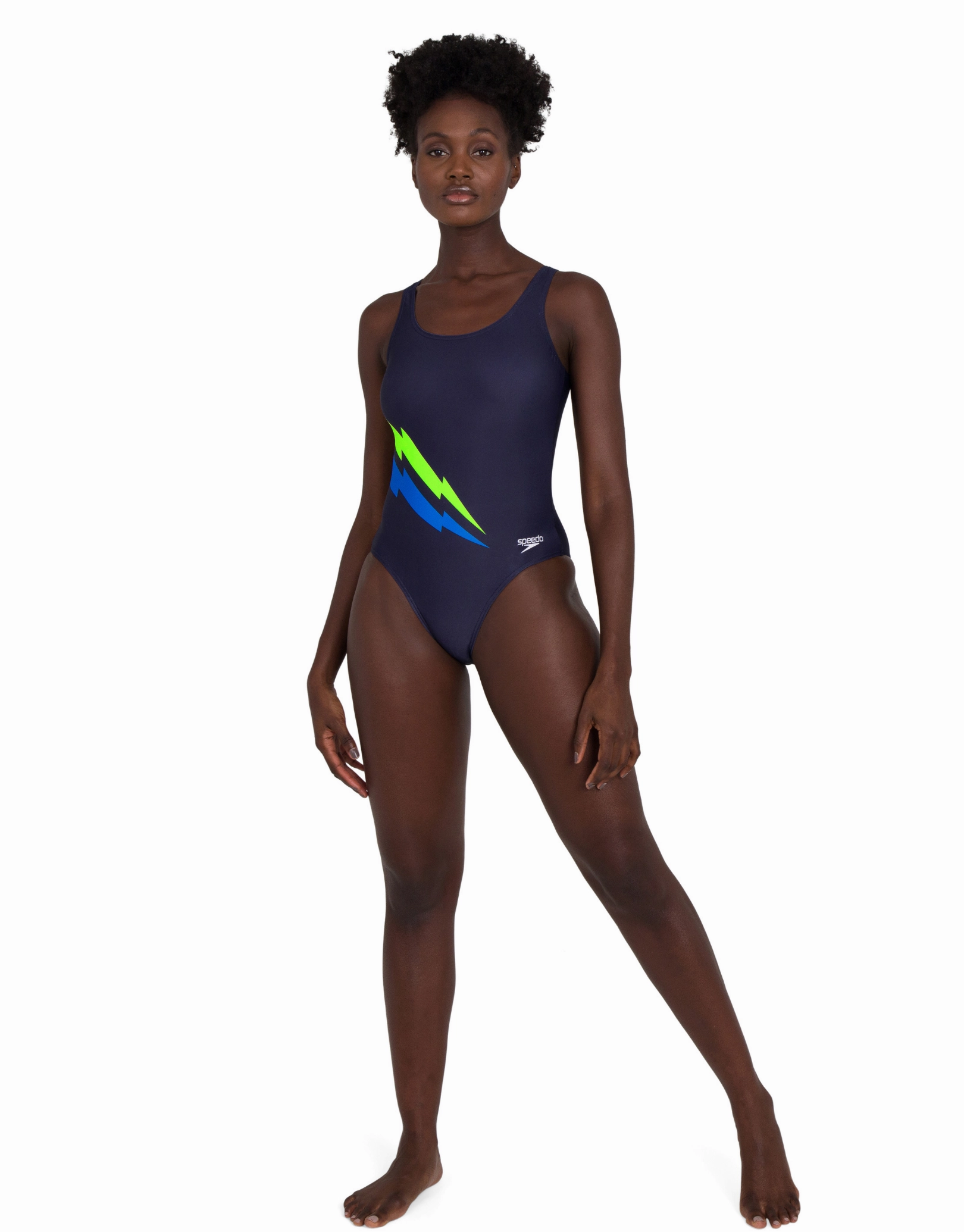 Core Placement U-Back Swimsuit - Navy/Blue/Yellow