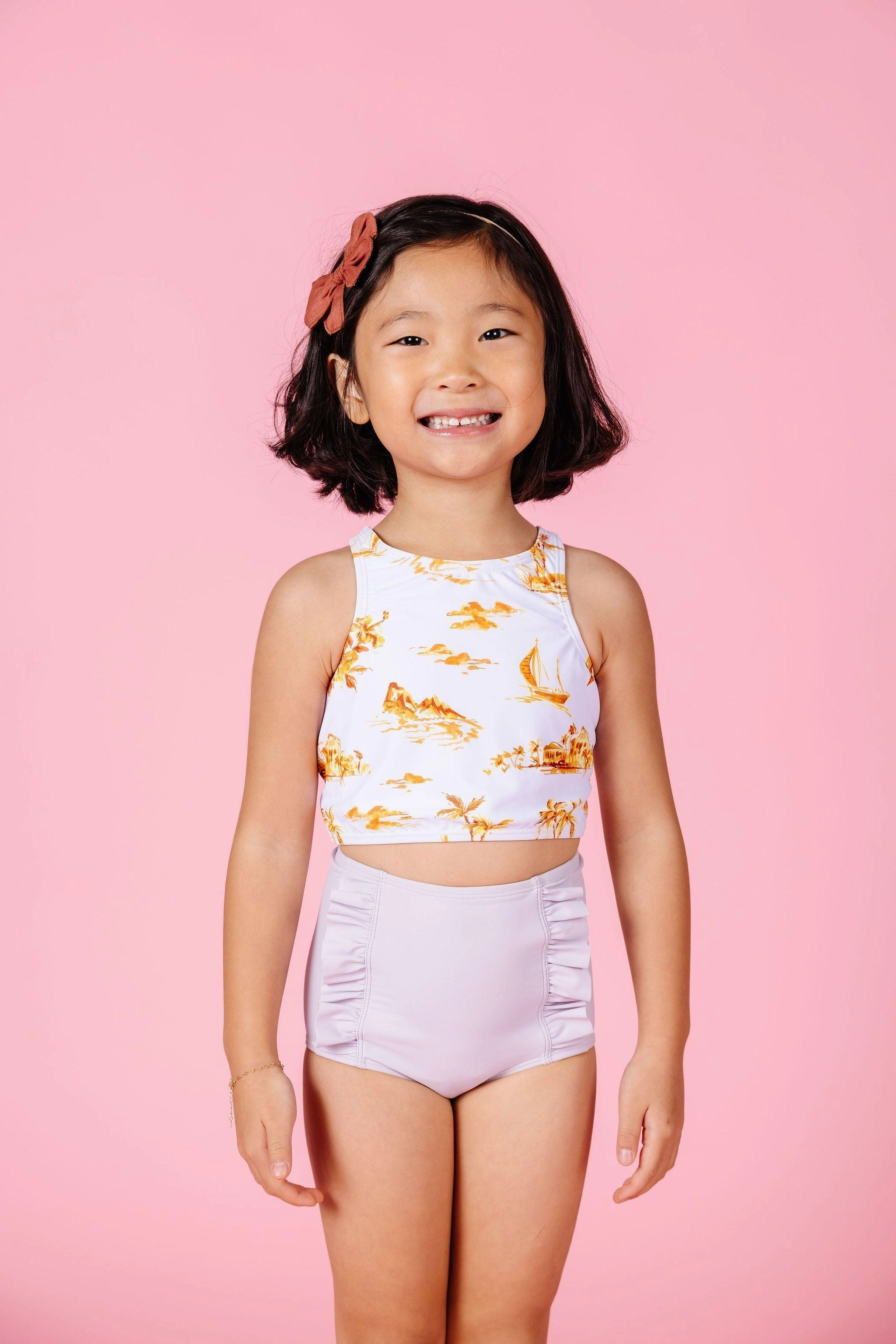 Cotton Purple | Mini Down in Front Ruffle Bottoms