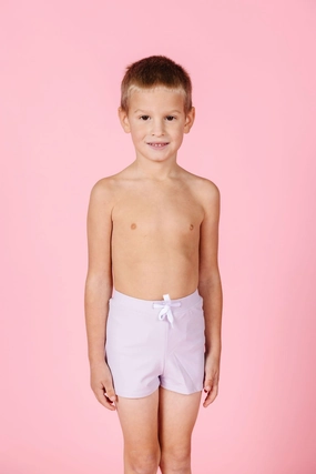 Cotton Purple | Mini Euro Shorts boys summer swimwear, boys rash guard swim sets