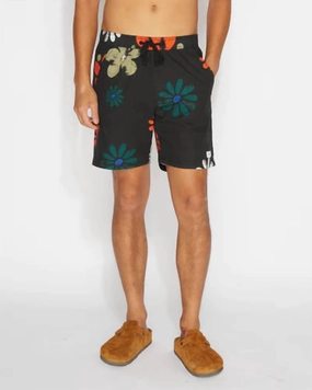 Coupes Boardshort In Black mens beach swimwear, quick dry mens swimsuits