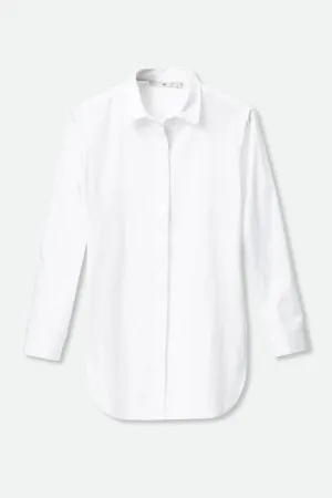 COVERED BUTTON SHIRT IN ITALIAN STRETCH COTTON