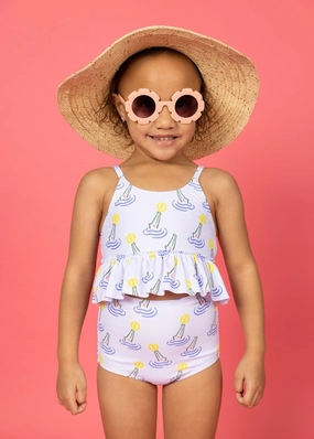 Croc | Mini High-Waisted Bottoms girls full coverage swimwear, kids swimwear for pool