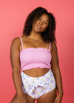 Croc | Tie-Up-Front Bottoms elastic waistband swim bottoms, mix-and-match bikini bottoms