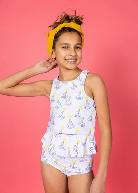 Croc | Youth Peplum Bottoms girls full coverage swimwear, kids swimwear for pool