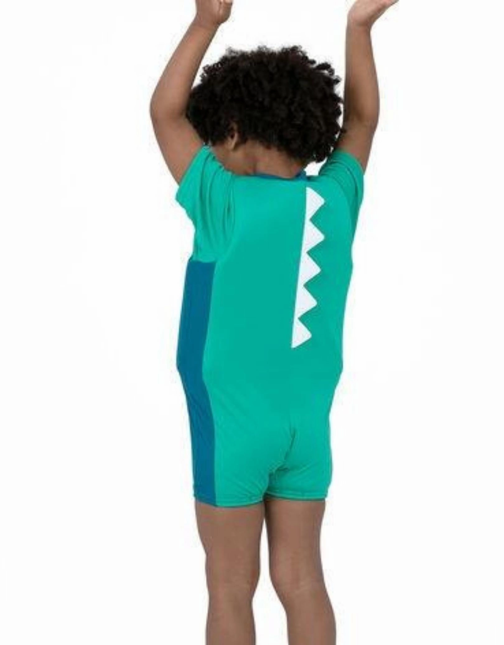 Croc Printed Float Suit - Green/Blue