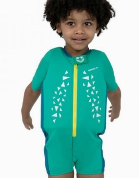 Croc Printed Float Suit - Green/Blue speedo mens swimwear, speedo training swimsuits