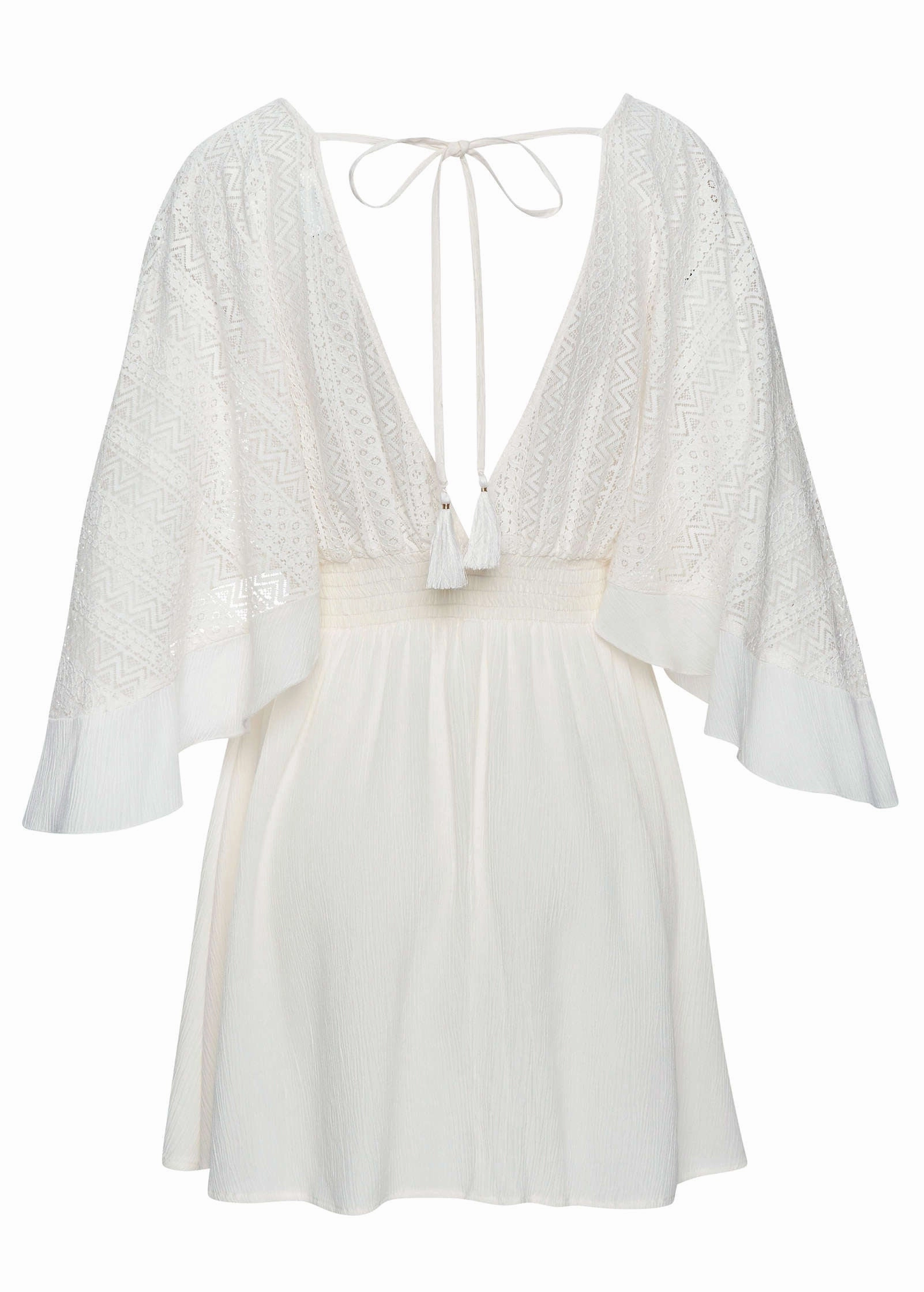 Crochet Coverup Dress - Cream