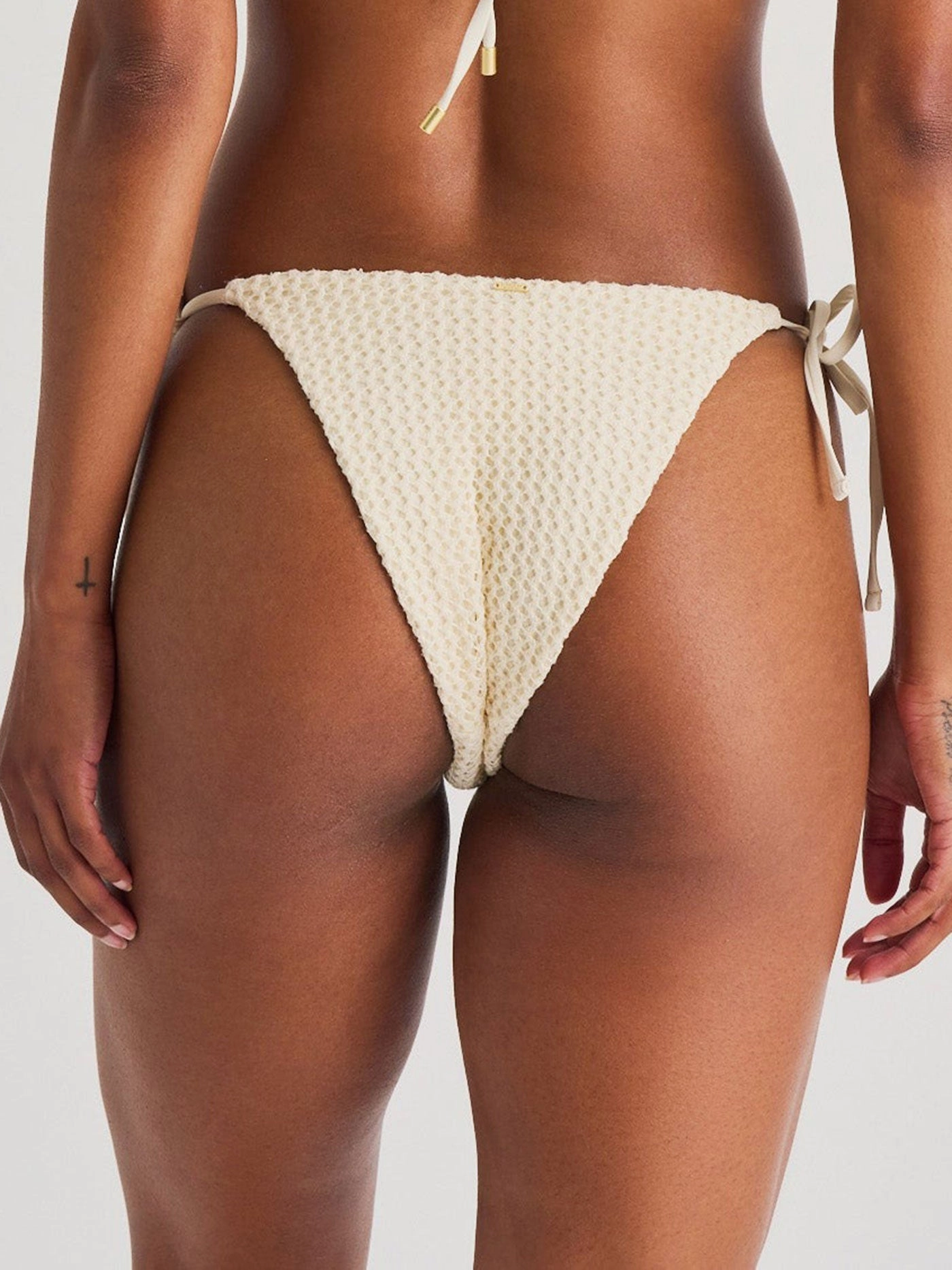 Crochet High Leg Side Tie Bikini Bottom