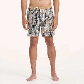 Cruise Boardshort In Wheat Fronds mens full coverage swimwear, stylish mens swim trunks