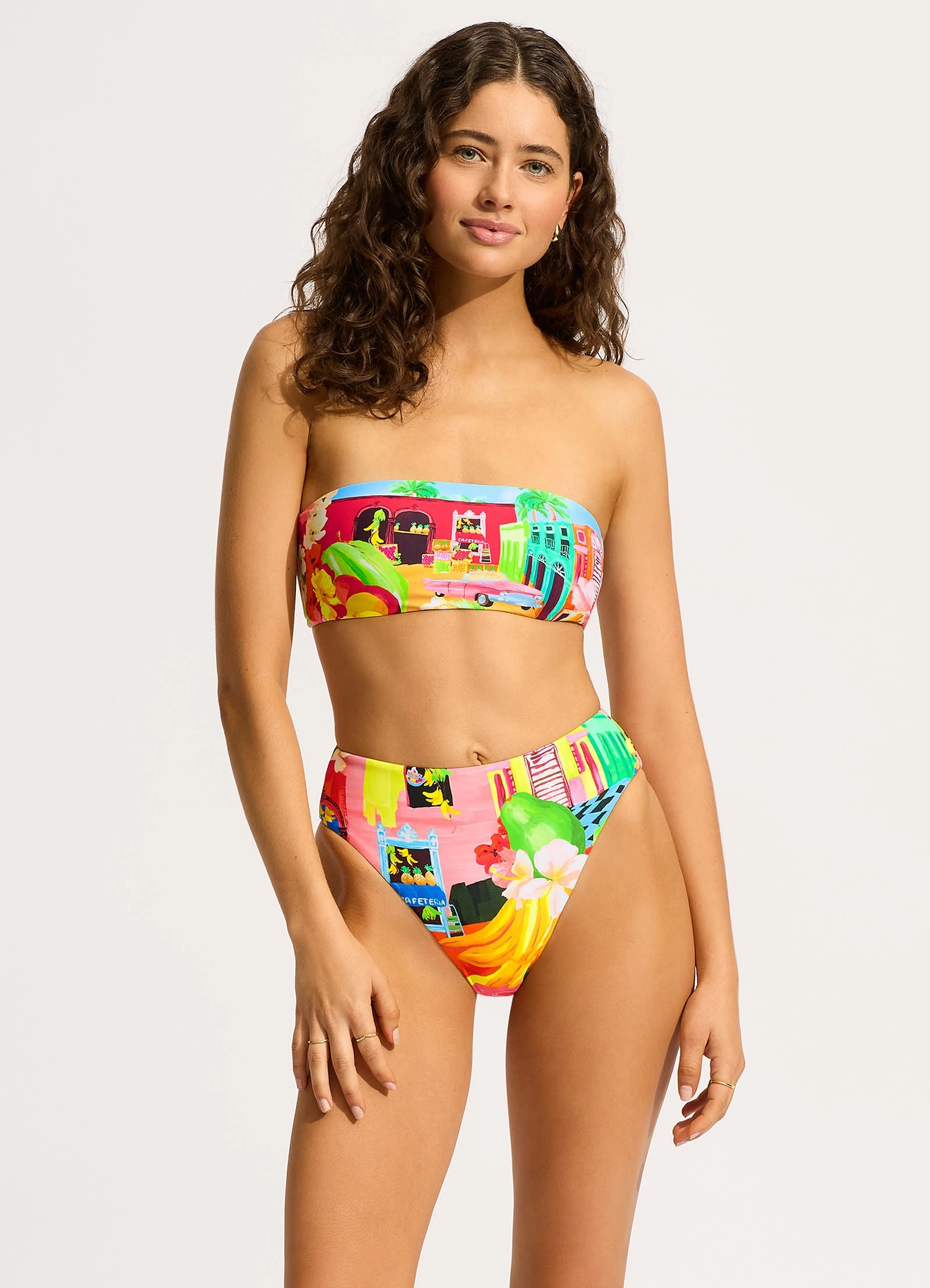 Cuba High Rise Bikini Bottom - Turquoise affordable swimwear for women, chic swimsuits for women