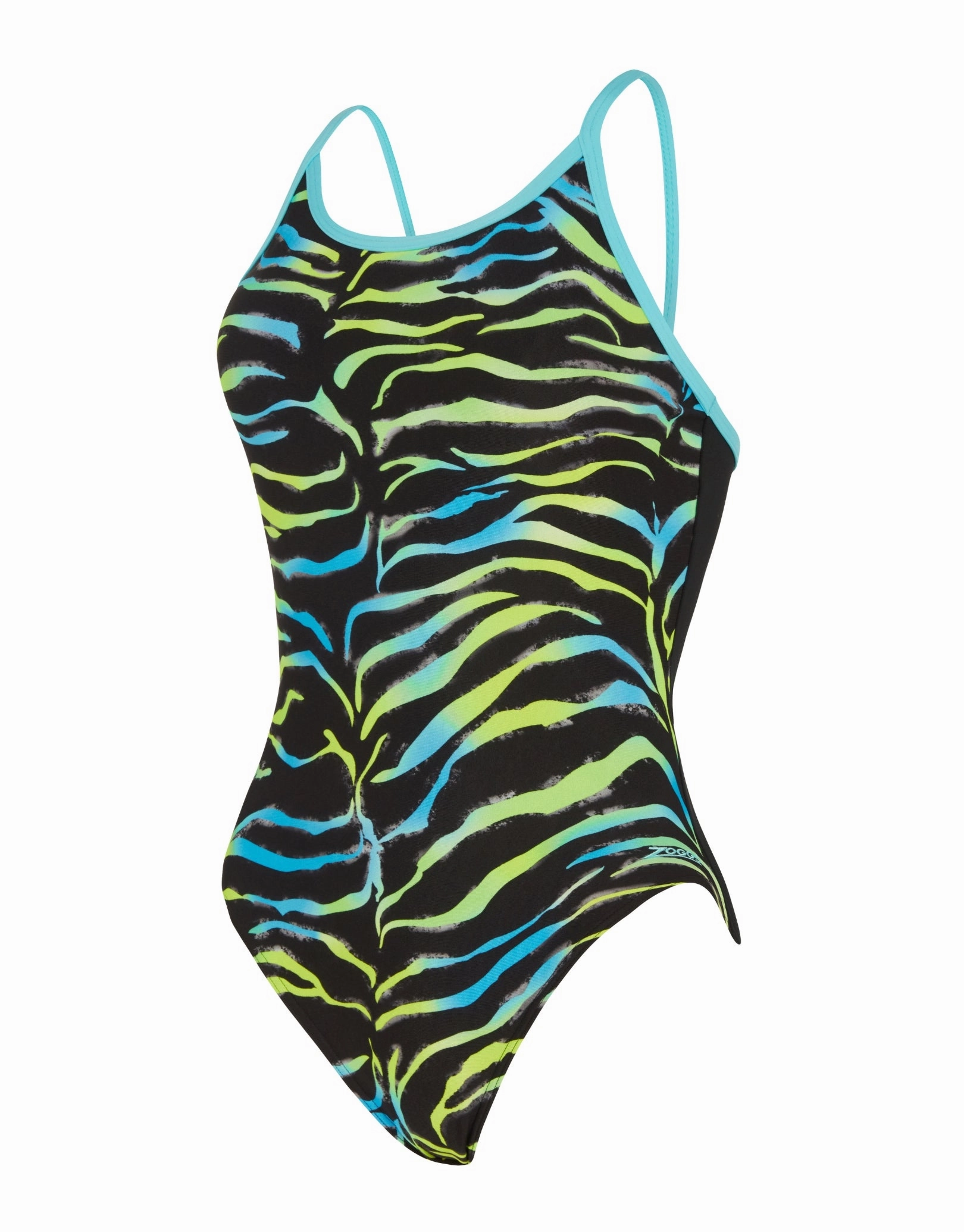 Cuba Sprintback Swimsuit - Black/Blue/Green