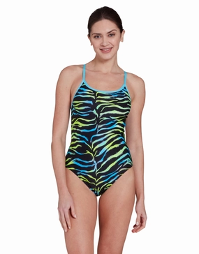 Cuba Sprintback Swimsuit - Black/Blue/Green zoggs swimwear for women, zoggs goggles and swimsuits