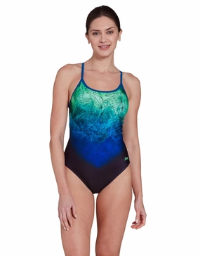 Cyber Sprintback Swimsuit - Black/Blue zoggs swimwear for women, zoggs goggles and swimsuits
