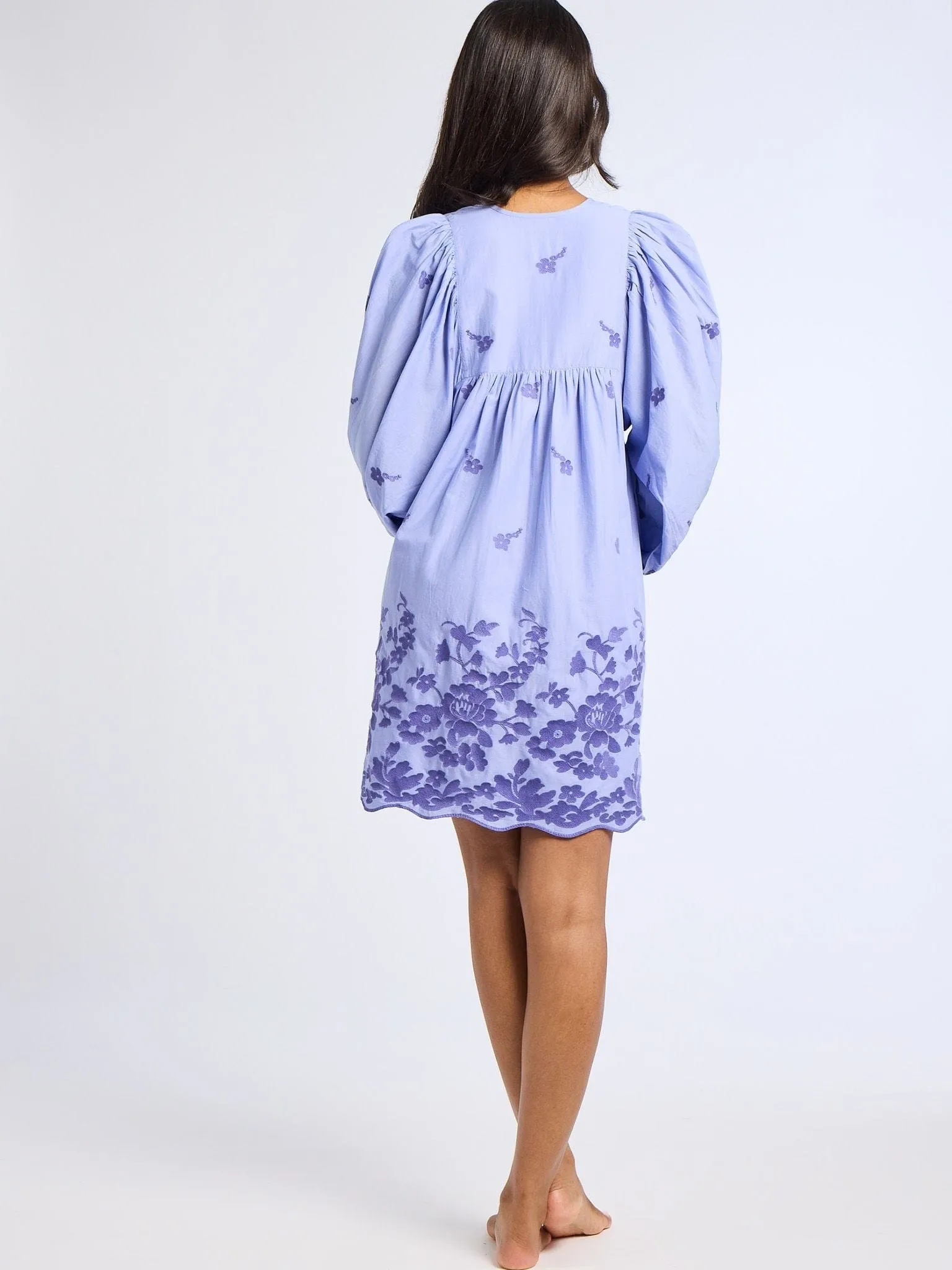 Daisy Dress in Periwinkle Embroidery