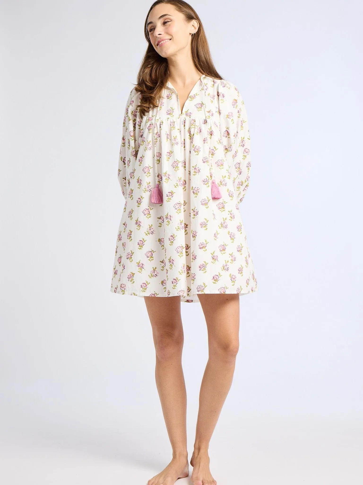 Daisy Dress in Rose Block Print