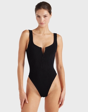 Dallas Swimsuit - Black womens resort swimwear, flattering one-piece swimsuits