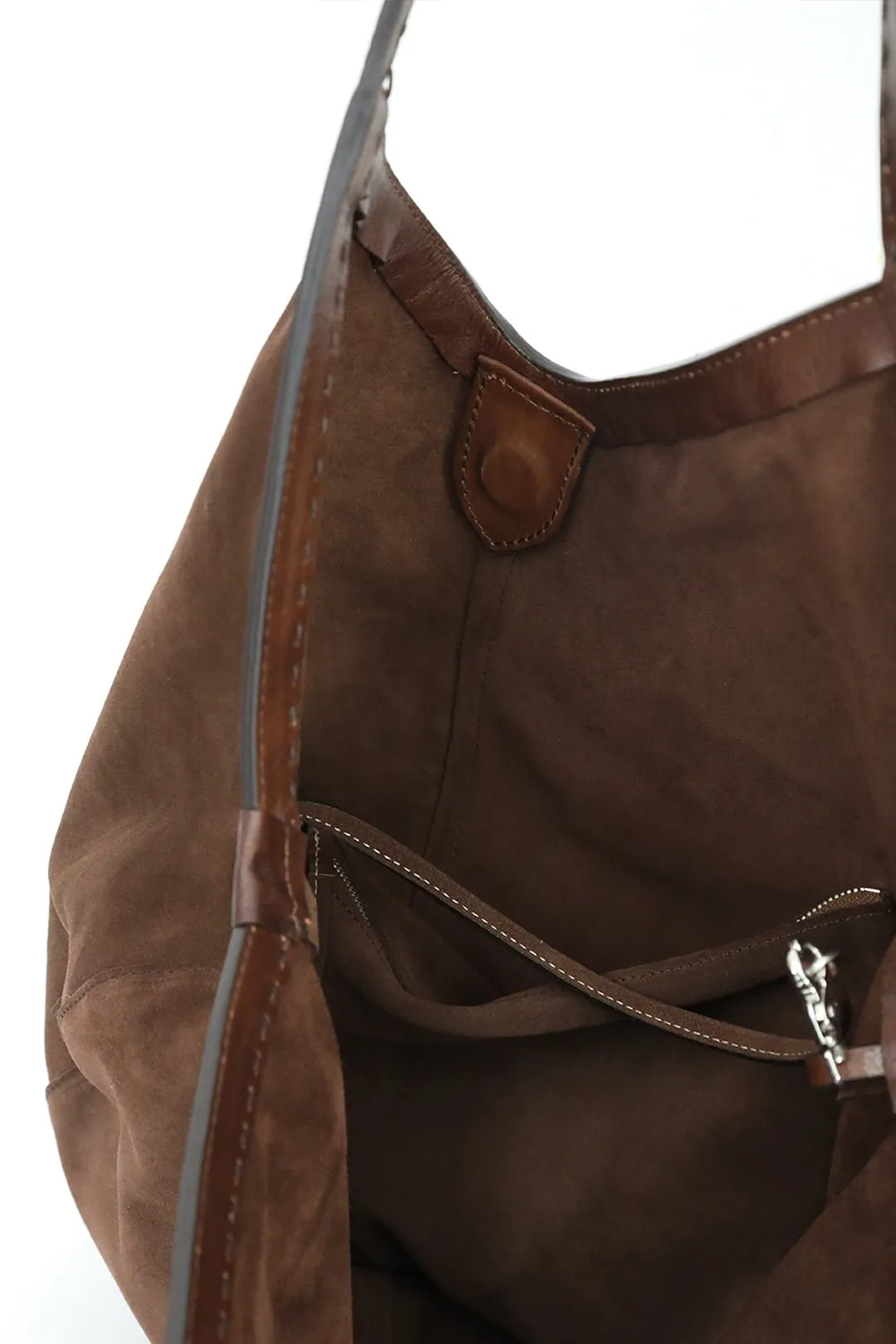 DANTE HOBO BAG IN ITALIAN DEEP MOCHA SUEDE