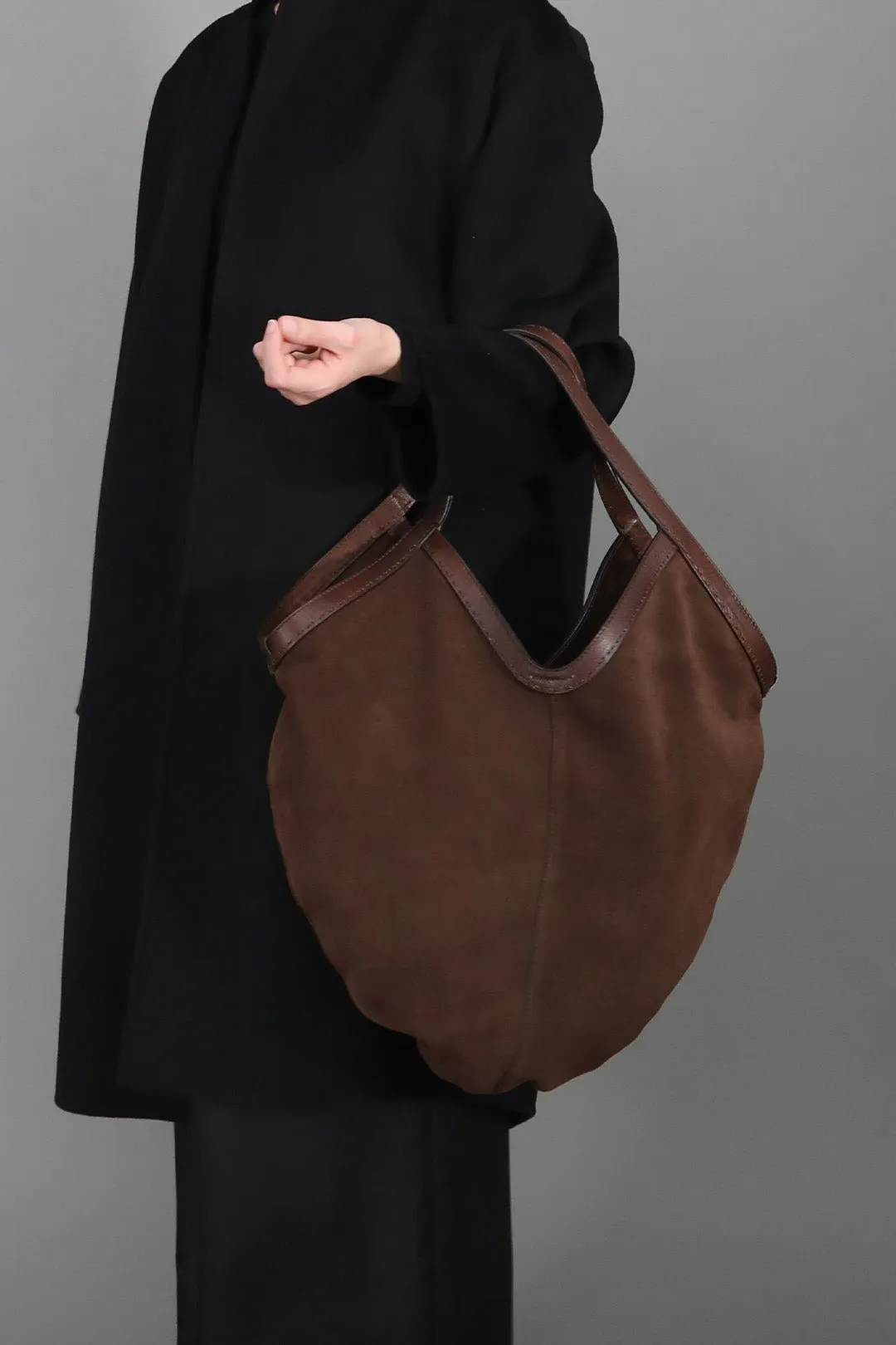 DANTE HOBO BAG IN ITALIAN DEEP MOCHA SUEDE