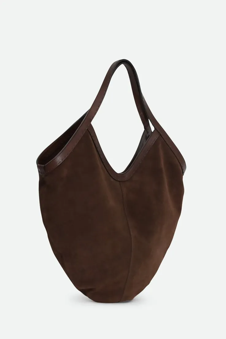 DANTE HOBO BAG IN ITALIAN DEEP MOCHA SUEDE