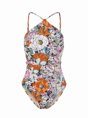 Daphne One Piece Tropical Garden high waist swimwear women, swimsuit for women beachwear