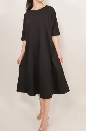 DAVINA MAXI DRESS IN ITALIAN JERSEY AND POPLIN COTTON
