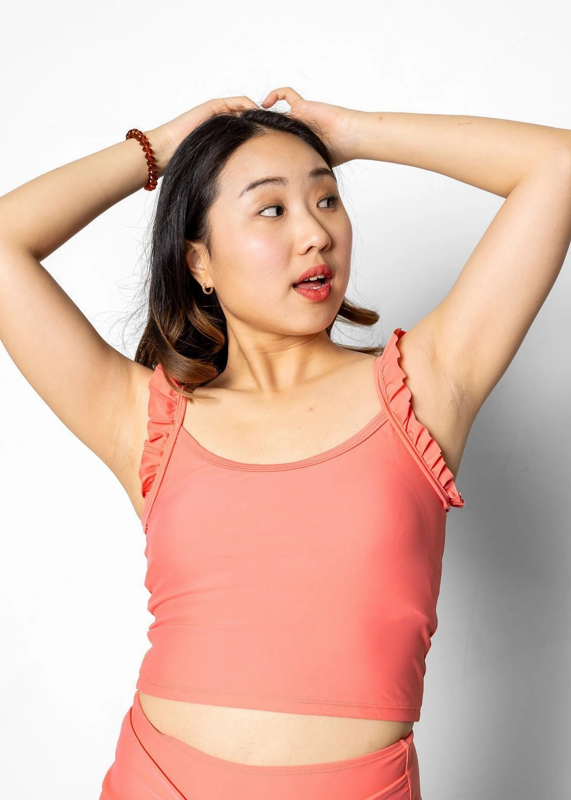 Deep Coral | Flutter Top tankini swim tops, adjustable bikini tops