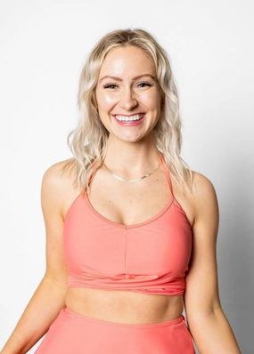 Deep Coral | Tied-Up Top tankini swim tops, adjustable bikini tops