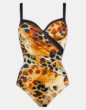 Desert Sunset Moulded Underwired Swimsuit - Terracotta Leo underwired swimsuits for women, supportive swimwear tops