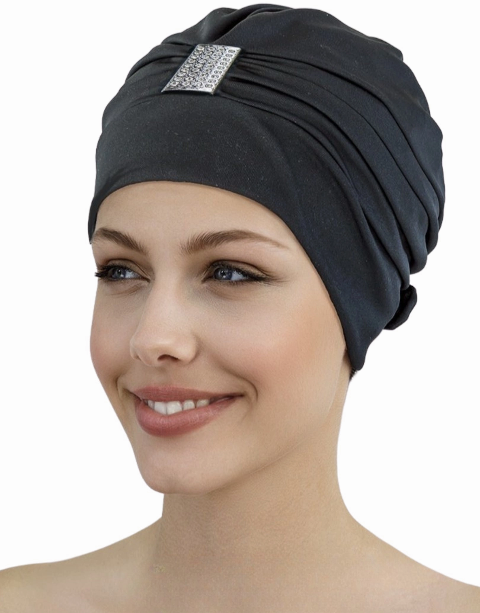 Diamante Swim Cap - Black fashy swimwear collection, fashy thermal swimwear