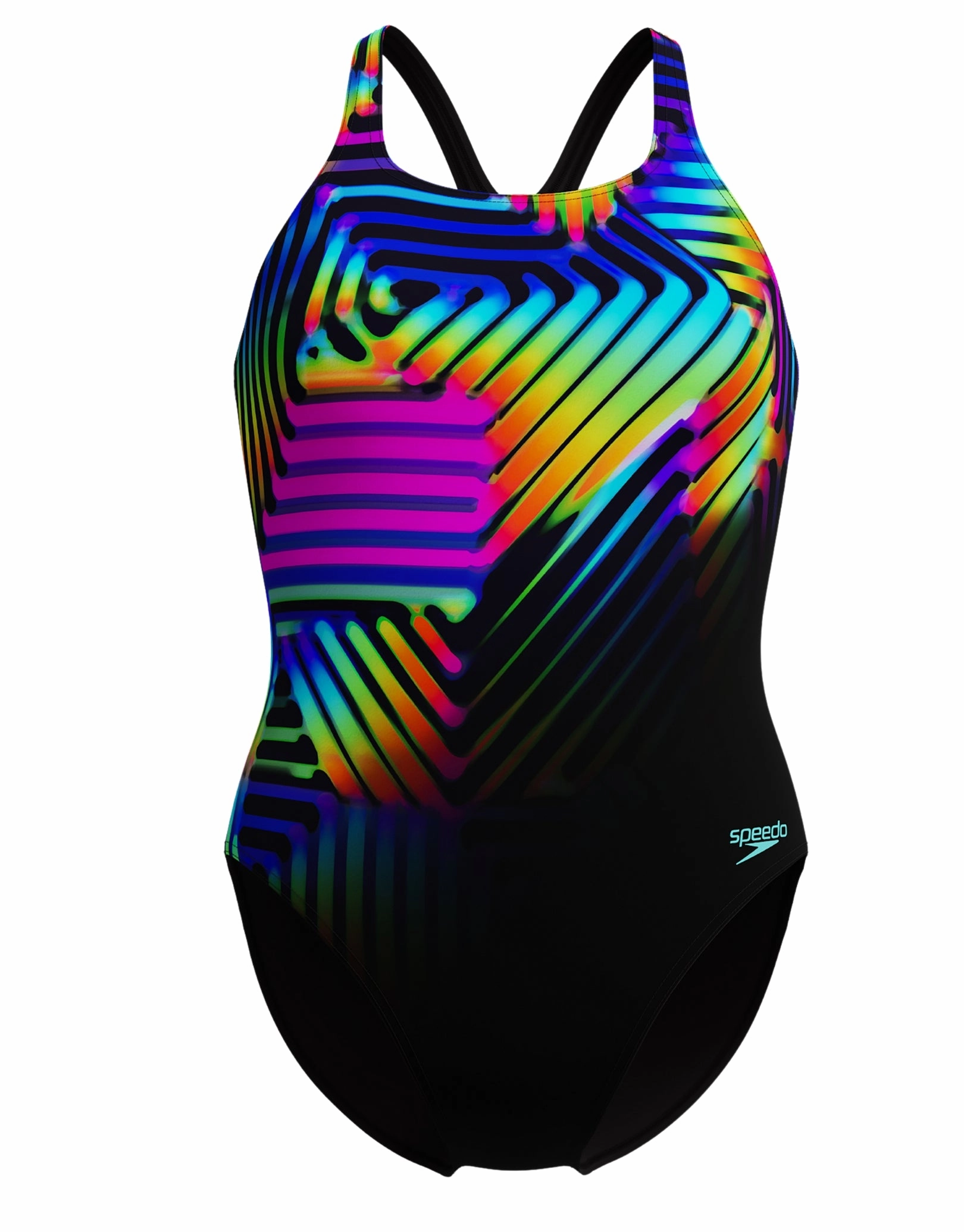 Digital Placement Medalist Swimsuit - Black/Multi speedo mens swimwear, speedo training swimsuits