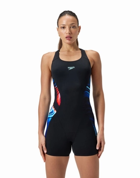 Digital Printed Legsuit - Black/Blue speedo mens swimwear, speedo training swimsuits