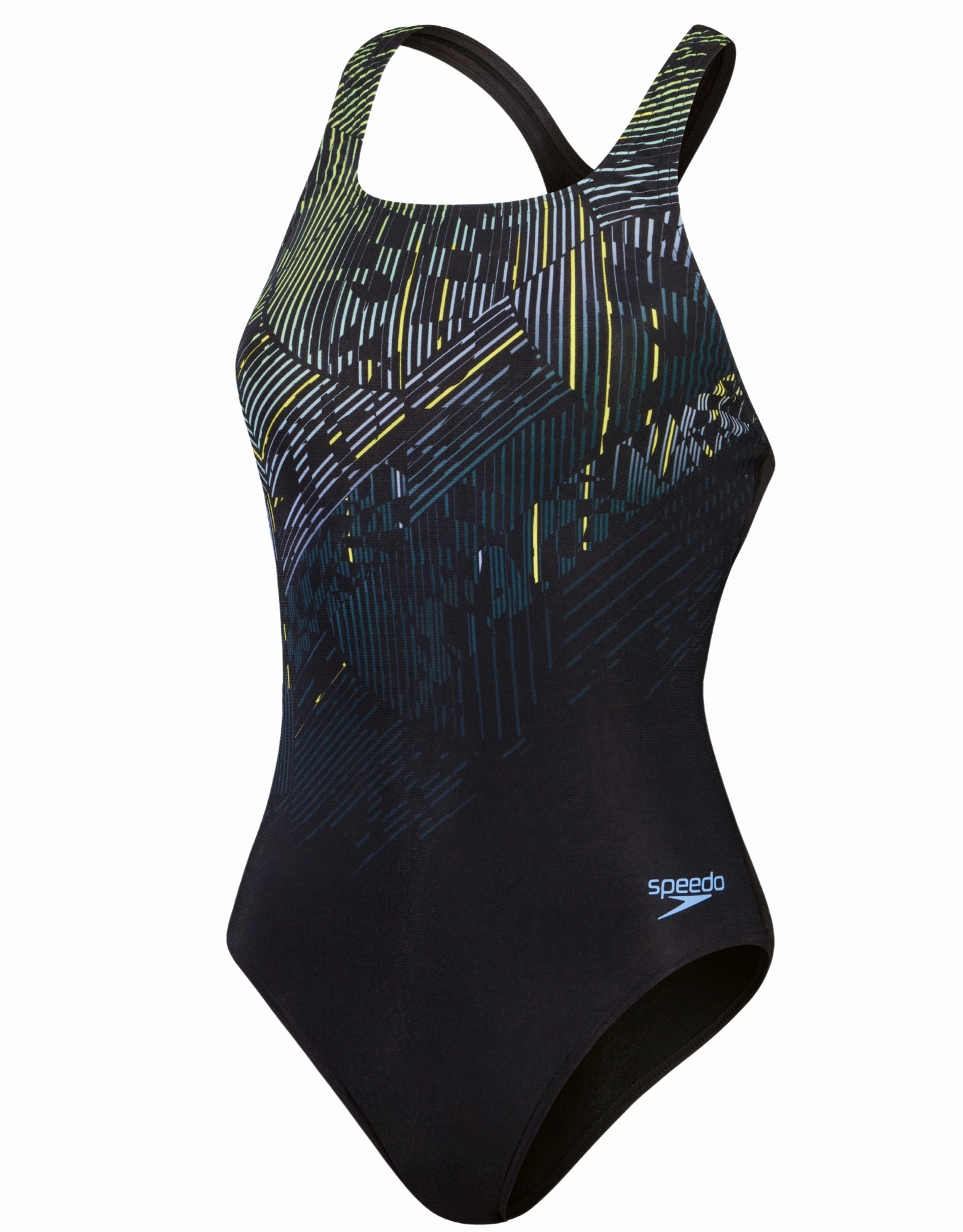 Digital Printed Medalist Swimsuit - Black/Green