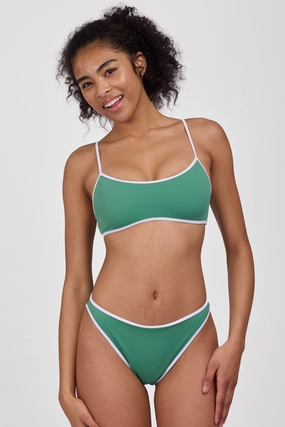 Dina Bikini Bottom - Kale & White all purpose swimwear, comfortable swimwear for everyone
