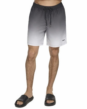 DKNY Core Volley Sunset Ombre Swim Trunk mens beach swimwear, quick dry mens swimsuits