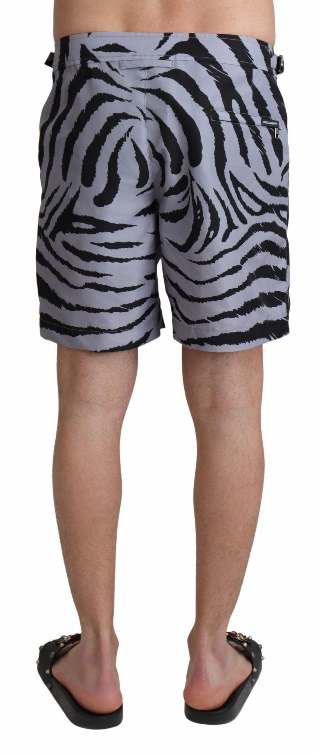 Dolce & Gabbana Elegant Zebra Print Swim Men's Trunks