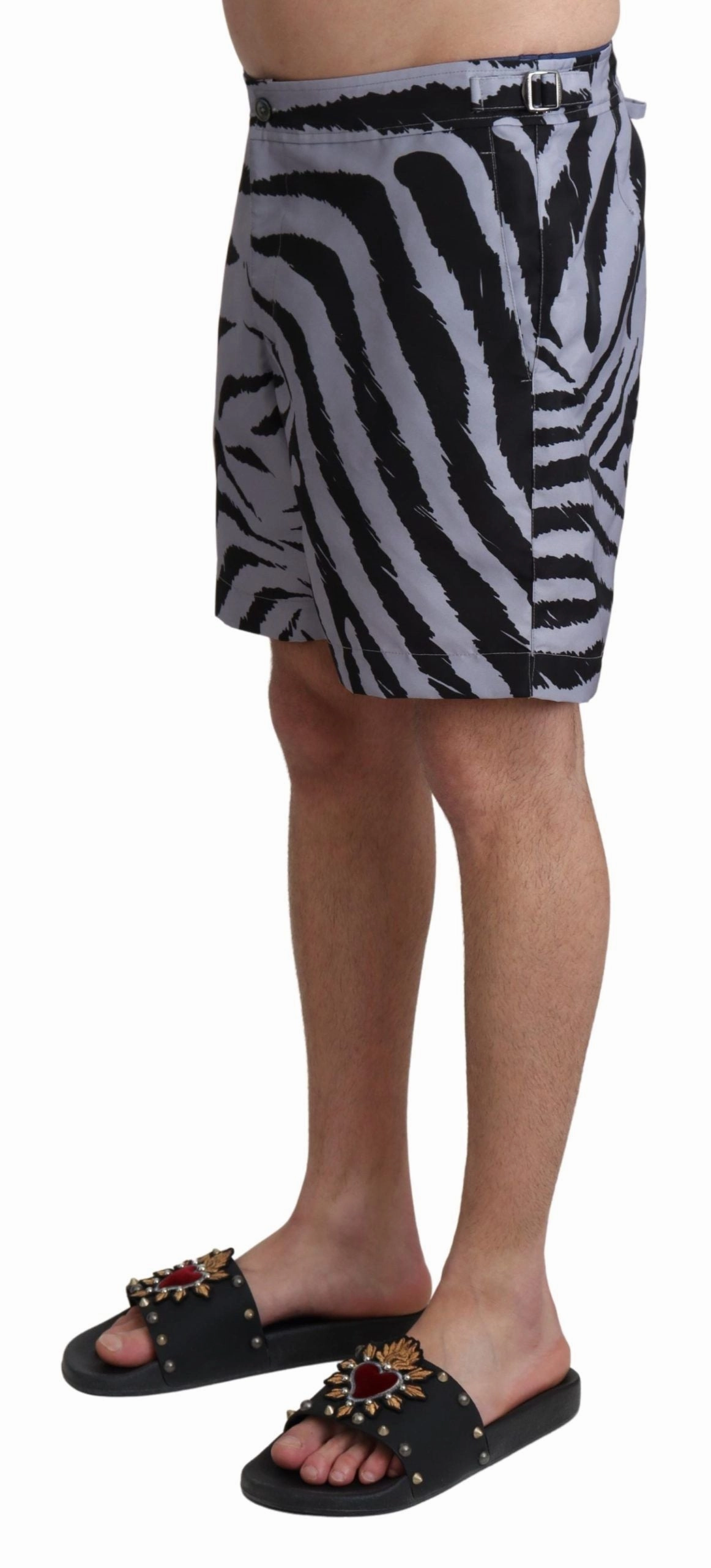 Dolce & Gabbana Elegant Zebra Print Swim Men's Trunks