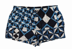 Dolce & Gabbana Majestic Majolica Print Swim Men's Trunks mens full coverage swimwear, stylish mens swim trunks