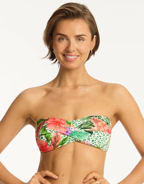 Dolce Twist Bandeau Bikini Top - Print full coverage swim tops, cute bikini tops