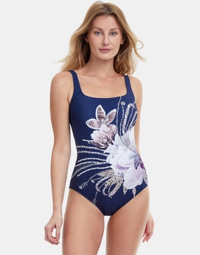 Dolce Vita Square Neck Swimsuit - Navy pool-ready swimwear for women, trendy swimwear collection