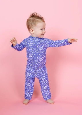 Doodles | Baby Rashguard One-Piece (Unisex) girls full coverage swimwear, kids swimwear for pool