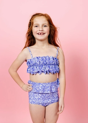 Doodles | Mini Peplum Bottoms girls full coverage swimwear, kids swimwear for pool