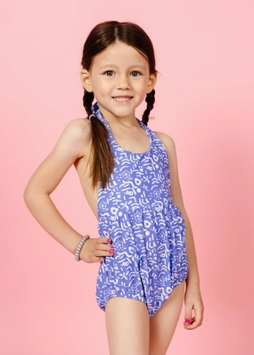 Doodles | Mini Romper One-Piece girls full coverage swimwear, kids swimwear for pool