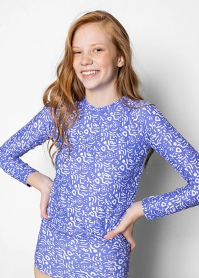 Doodles | Youth Rashguard Top (Unisex) boys summer swimwear, boys rash guard swim sets