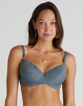 Dove Emily Moulded Bikini Top - Dove Grey stylish swimwear tops, womens beach tops