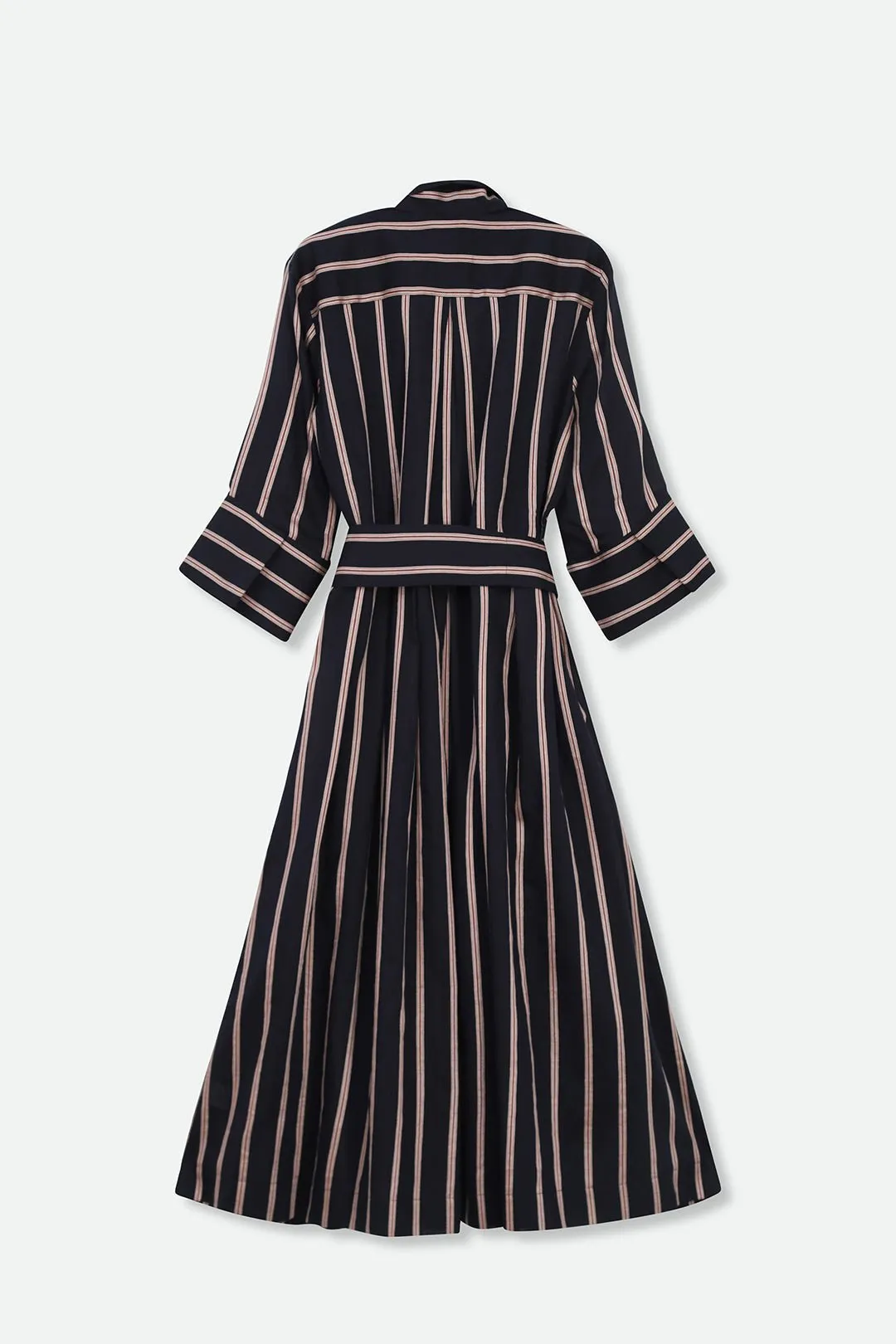 DUNE DRESS IN ITALIAN COTTON JACQUARD STRIPE