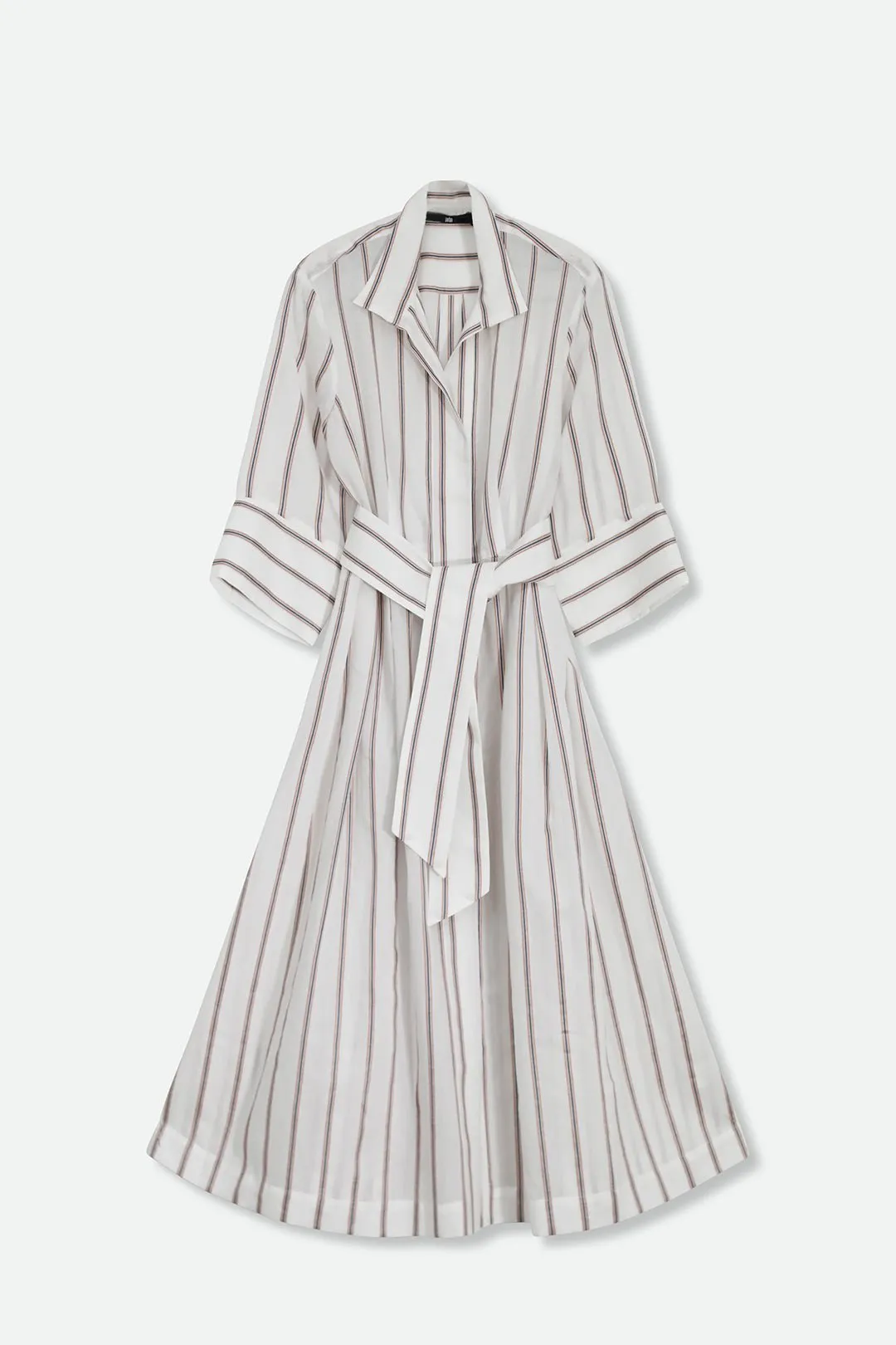 DUNE DRESS IN ITALIAN COTTON JACQUARD STRIPE